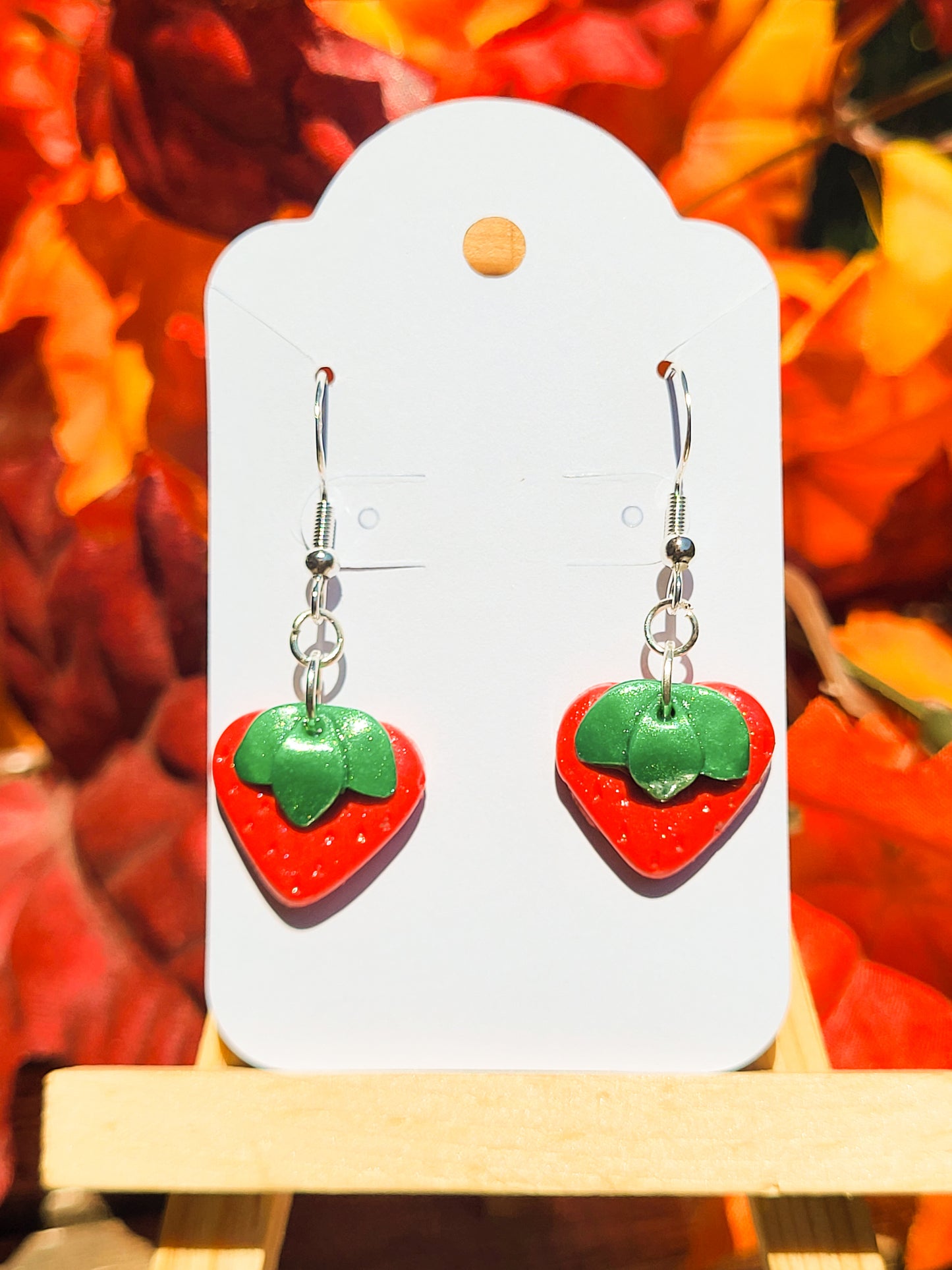 Flat Strawberry Earrings