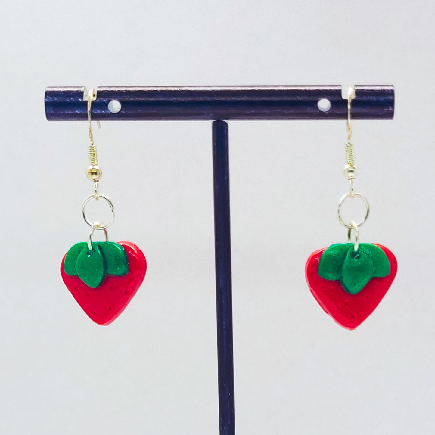 Flat Strawberry Earrings