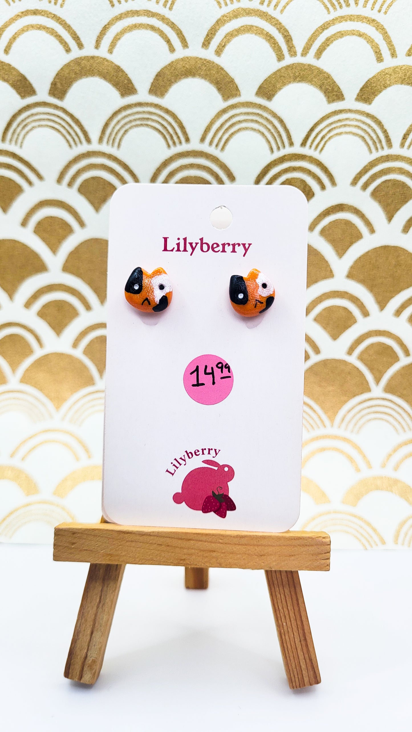 Calico Cat Studs Earrings